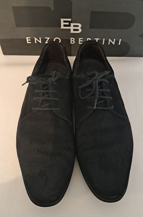 Pantofi eleganti bărbati din piele naturală antilopă (piele intoarsa) ENZO BERTINI Negru Velur Mărimea 42