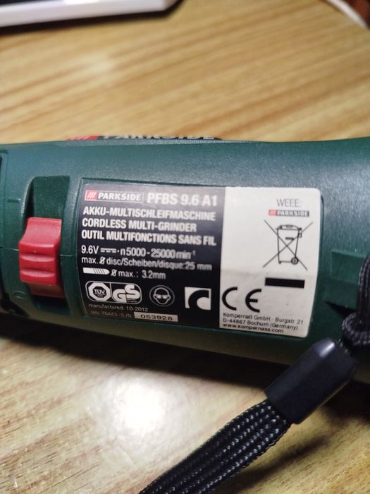 Parkside 9,6V mini șlefuitor