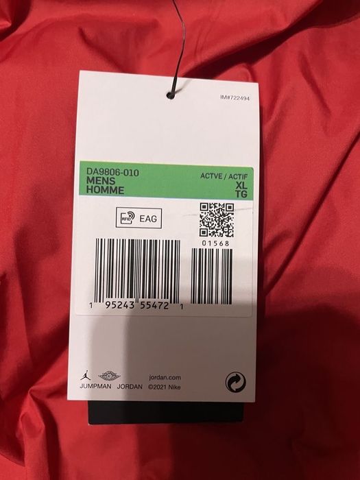 Geaca jordan XL negru-roșu