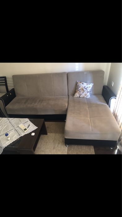 Холов ъглов диван с ракла и функция сън