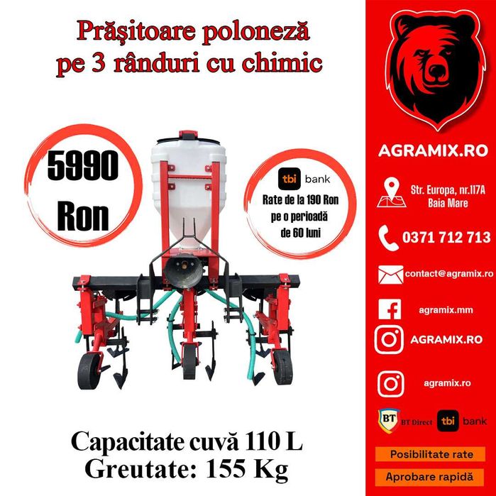 Prasitoare pe 3 randuri cu chimic noua poloneza Agramix