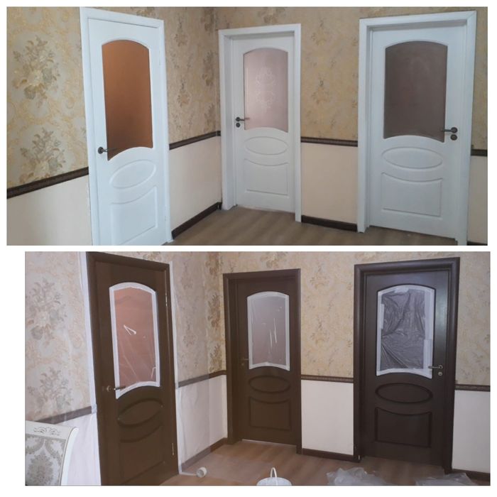 Покраска дверей на месте