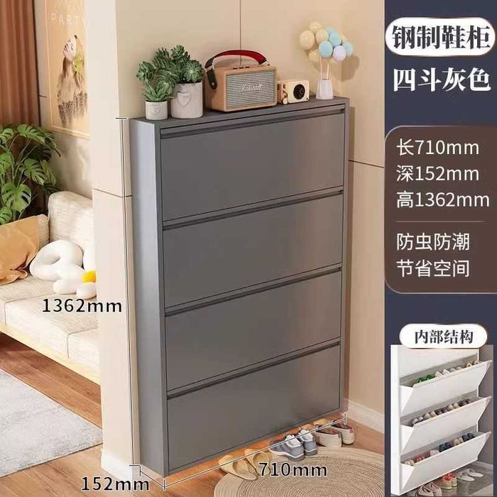 Узкий настенный стеллаж для обуви/округлённые углы/аккуратность