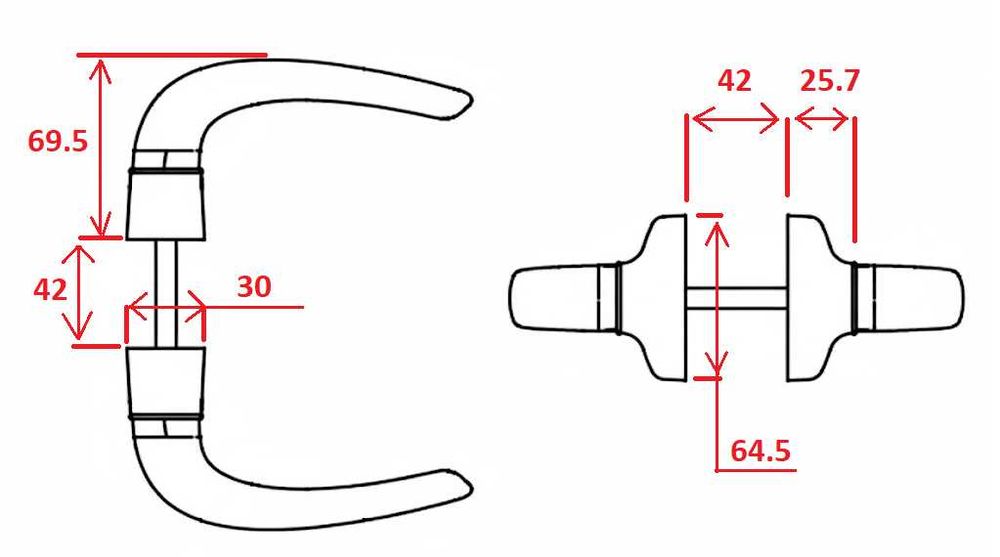 Дръжка за алуминиева и PVC дограма