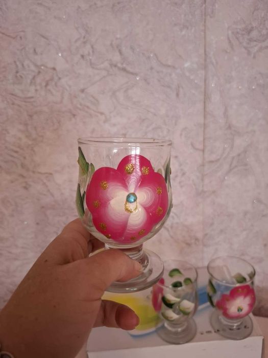 Чаши рисувано стъкло