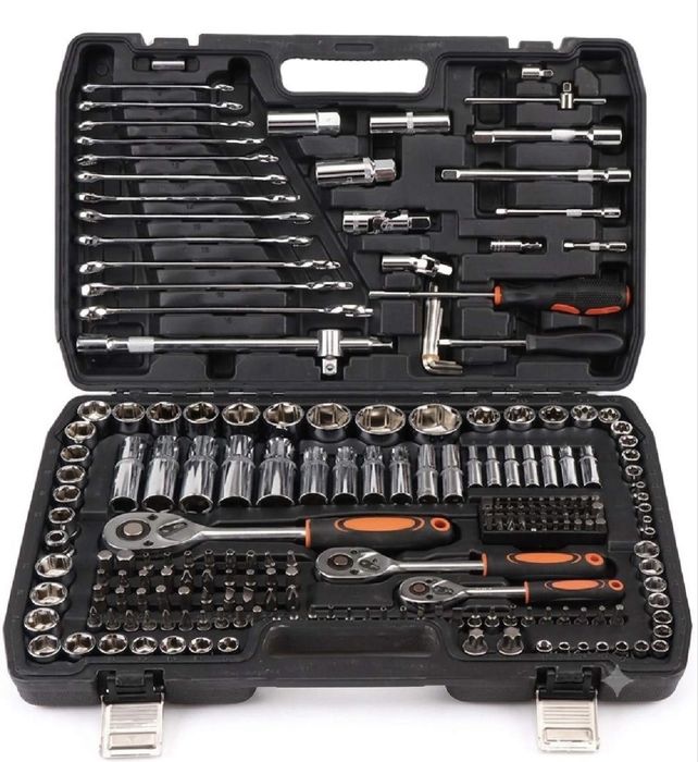 Trusa profesionala Scule/tubulare/chei 216 piese pentru auto service vulcanizare crom/vanadiu