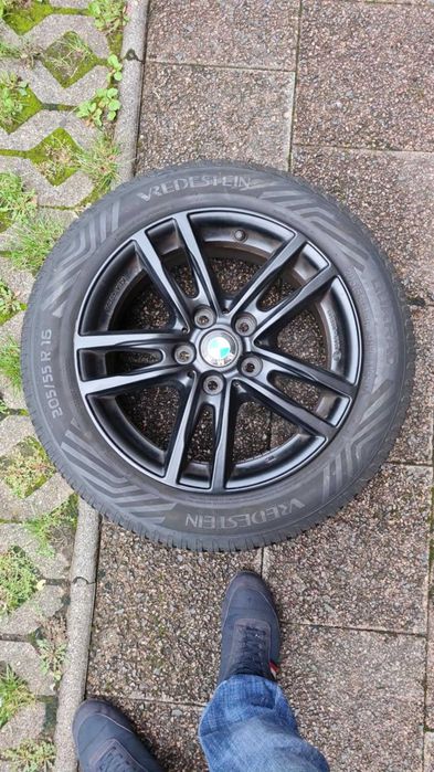 Set jante aliaj BMW 16" originale Seria 3 cu senzori TPMS HUF montați