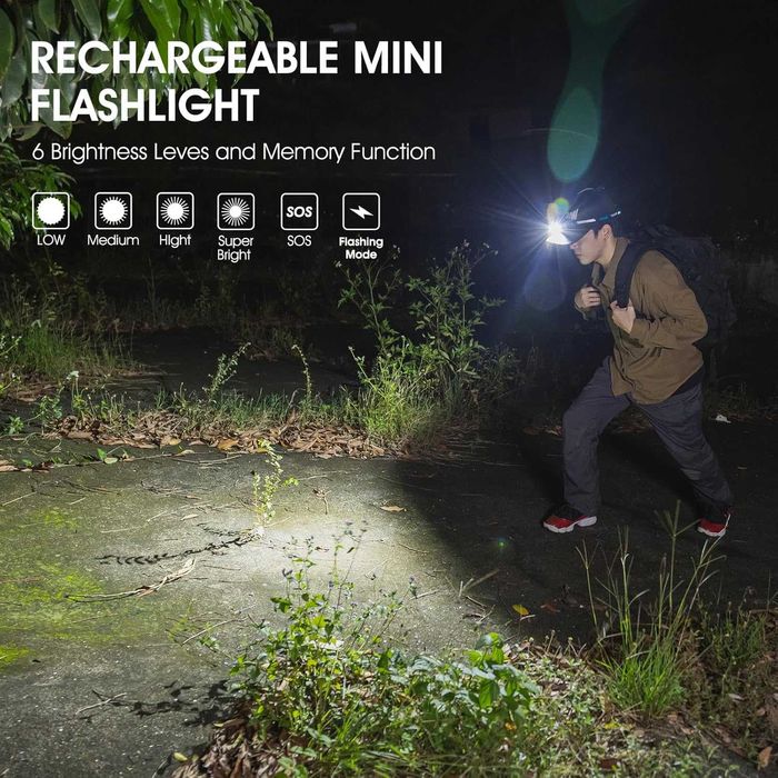 Супер мощен EDC Фенер WUBEN E7 (1800 Лумена) - Магнит & USB-C