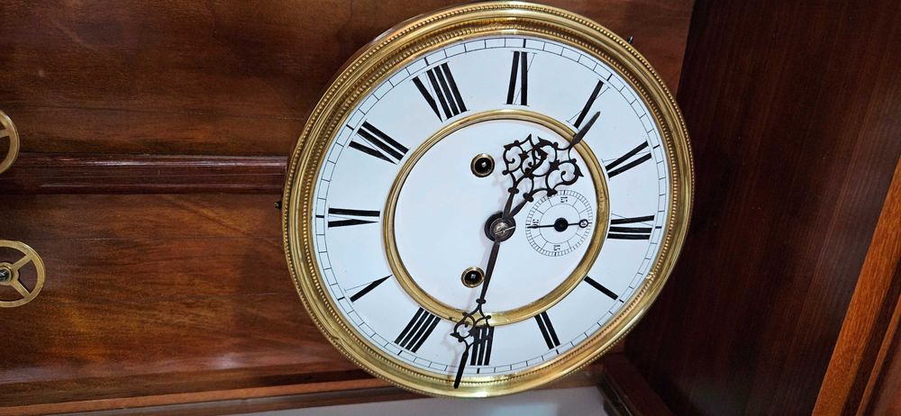 Ceas de perete cu pendul si 2 greutati Gustav Becker