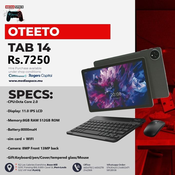 New Planshet OTEETO TAB 14, 5G Sim card, 8/512 GB, Умные планшет