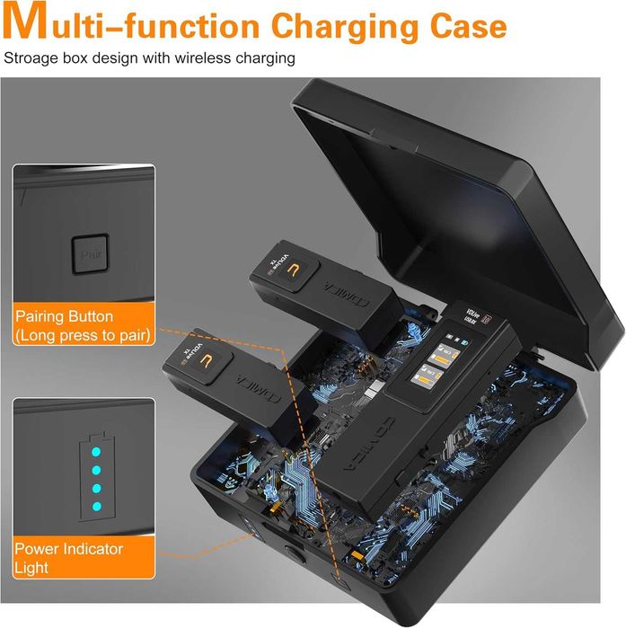 Microfon dual tip lavaliera USB C,CoMica VD life 10,2,4G,negru,sigilat