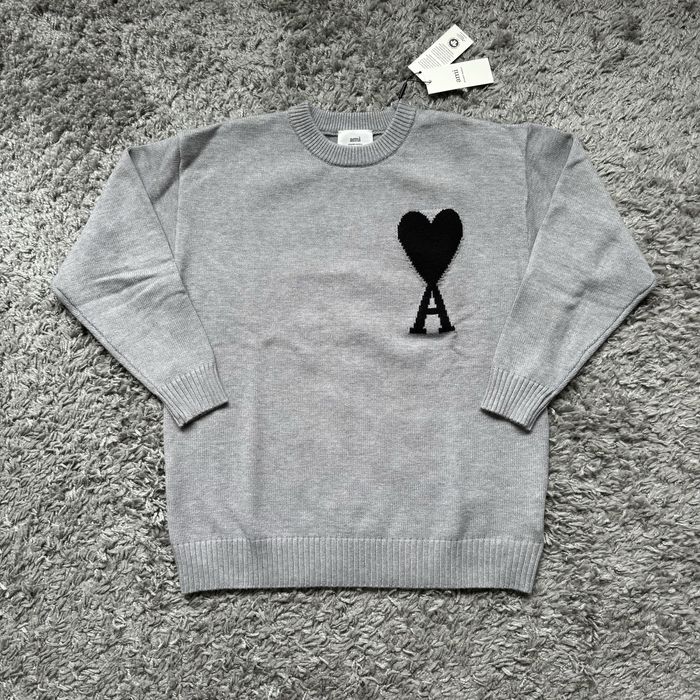 Pulover Ami Paris Gri | Negru M