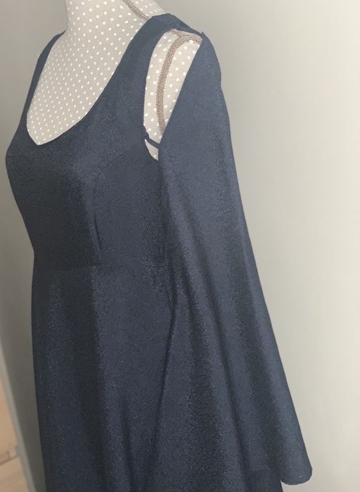 Rochie de seara superba cu maneci detasabile NAVY BLUE