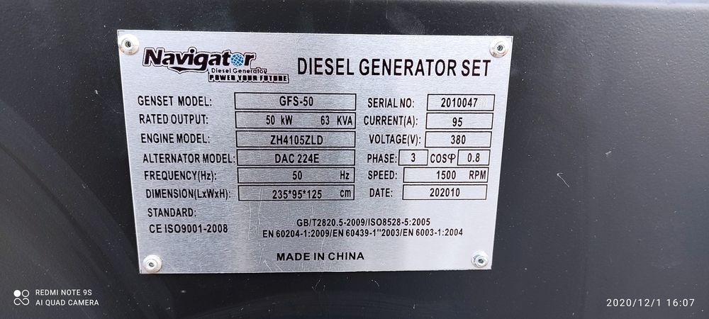 Dizel Generator Covax Navigator Brend 50 kw