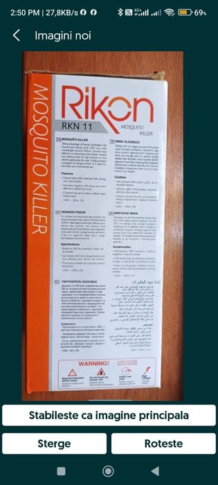 Lampa UV antiinsecte Rikon