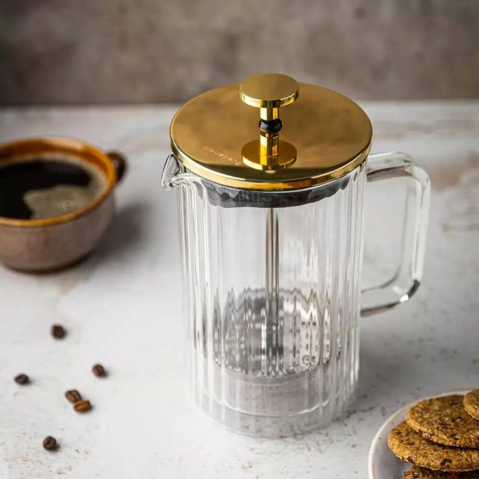 Infuzor din sticla, aparat cu piston pentru cafea, ceai sau ierburi,