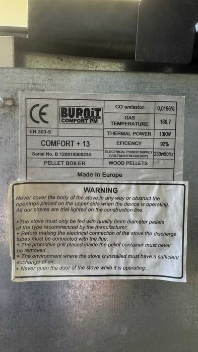 Пелетна камина BURNIT / 13 kw