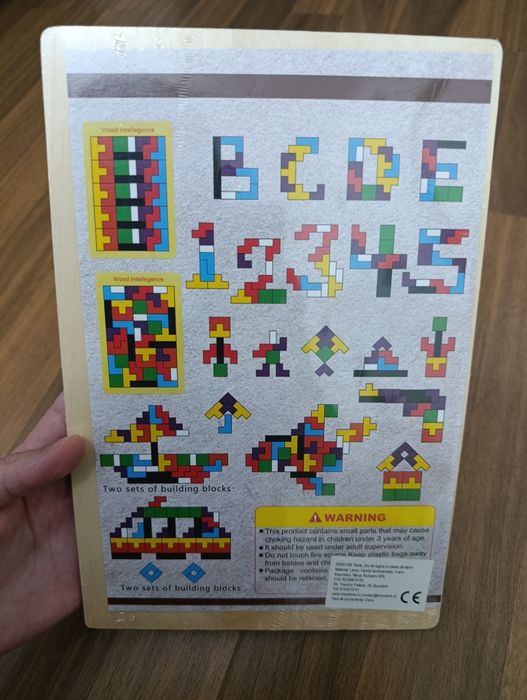 Joc Tetris din lemn tip puzzle bebe (nou, sigilat)