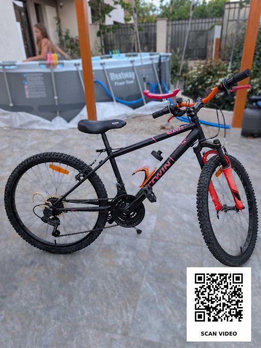 Bicicleta copii B'Twin Rockrider 500+, 24", 18 viteze, suspensie