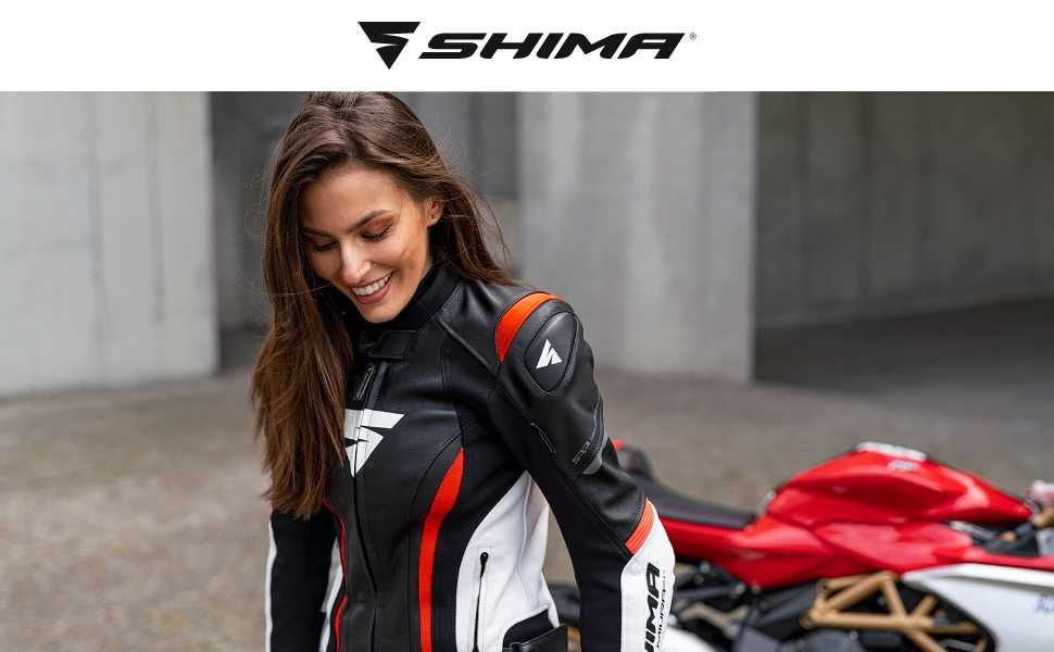 Дамски кожен мото екип SHIMA MIURA RS White/Fluo,размер 40 M/L,2 части