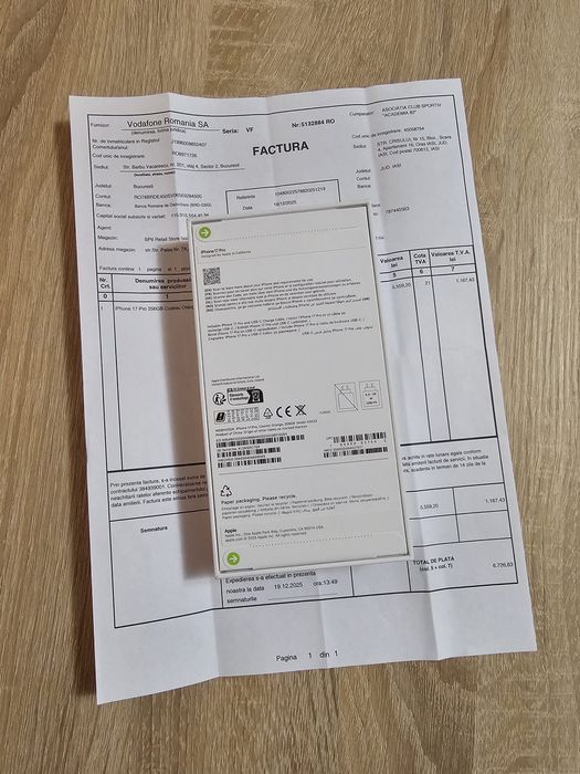 iPhone 17 Pro sigilat factură garanție 2 ani