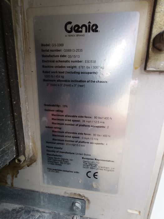 Nacelă electrică GENIE model 3369E