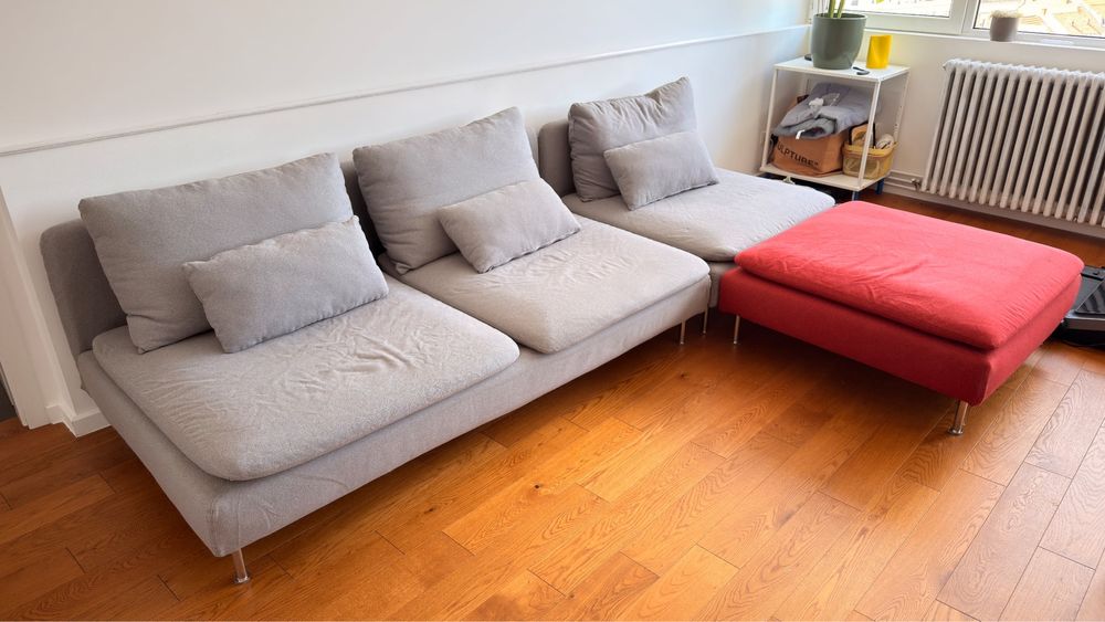 Vând canapea Soderhahm 3 sectiuni cu taburet