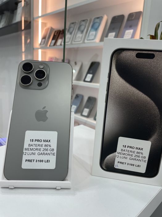 MAGAZIN: vinde iPhone 15 Pro Max, 256gb, GARANTIE