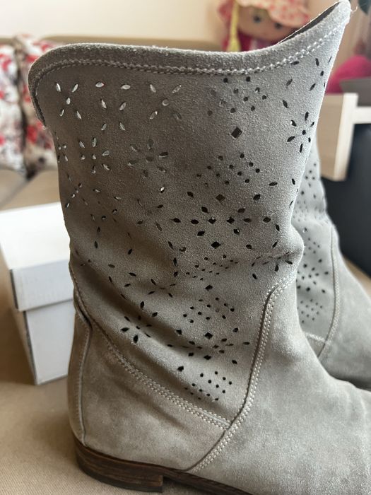 Дамски ботуши от естествен велур