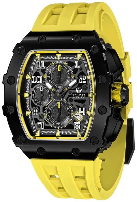 Нов часовник TSAR BOMBA Yellow Limited TB8204QY - гаранция