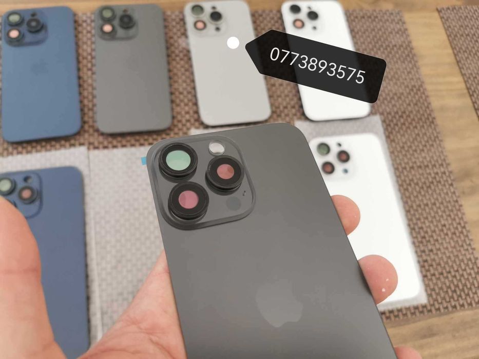 Capac sticla spate carcasa iPhone 15 14 13 12 11 x Xs 8 Max Plus Pro