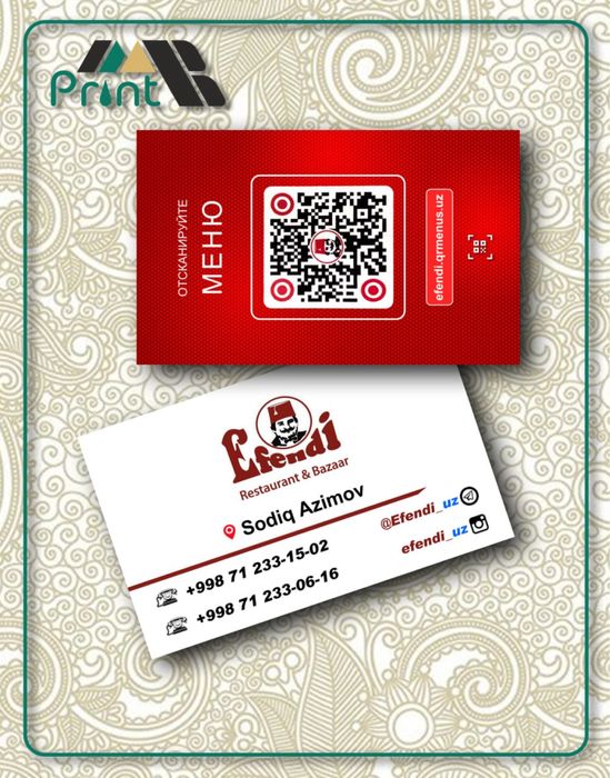 AKSIYA, VIZITKA 500 so’mdan boshlab