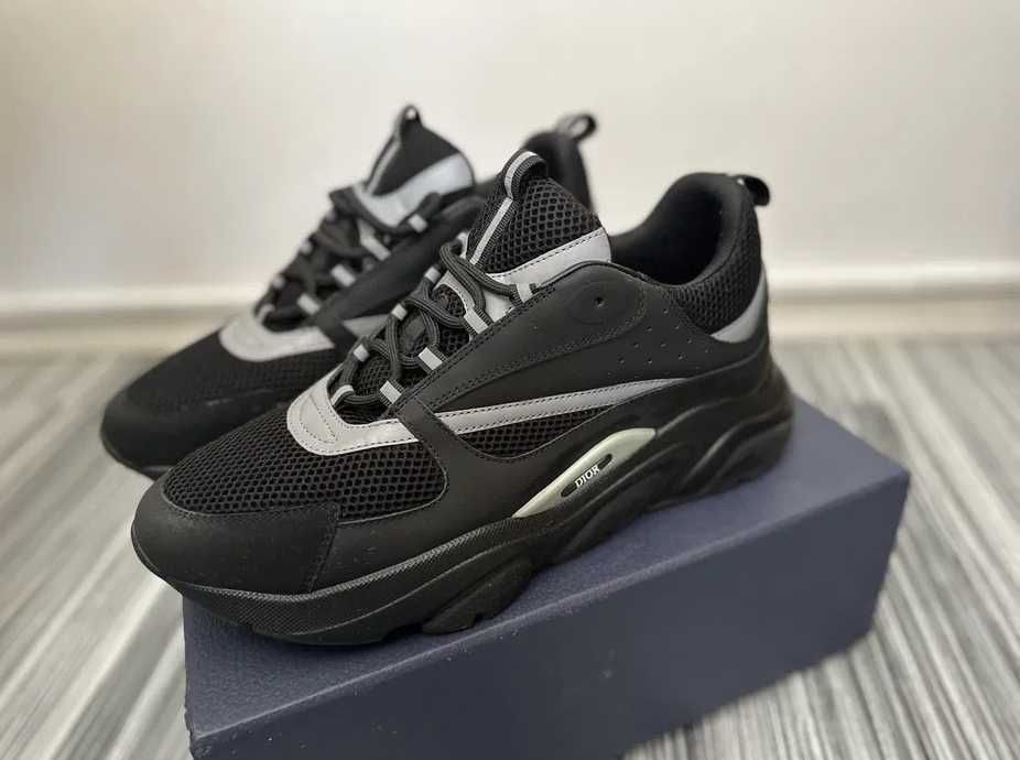CLASS Ди ор B22 Reflective Black Lux Sneakers 40 41 42 43 44 45 46 черни