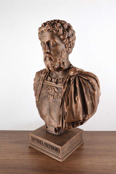 Statuetă Bust Marcus Aurelius - Replică Muzeu, Finisat Manual