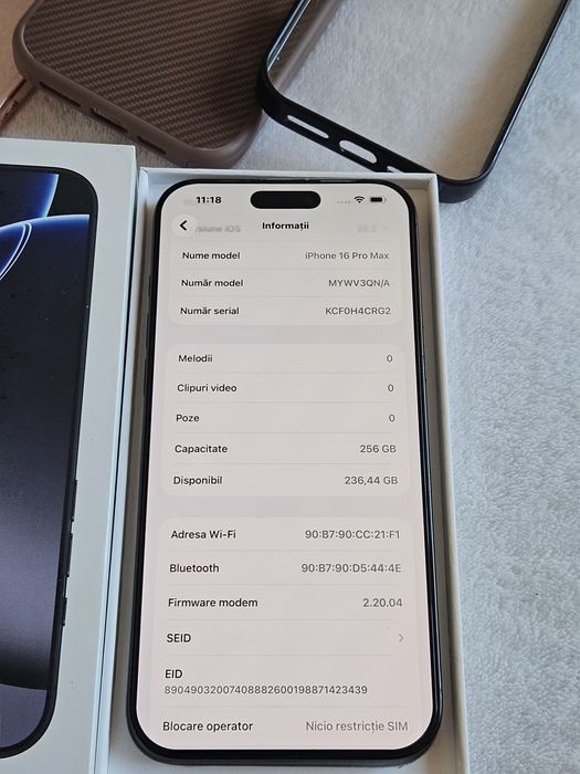 Iphone 16pro max 256GB baterie 95% , Full box