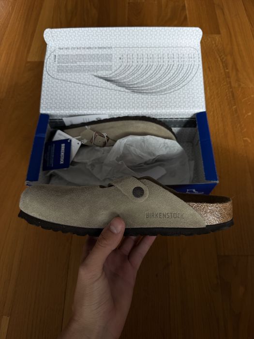 Saboți Boston Birkenstock pe Bej