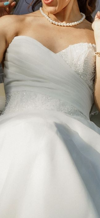 Булчинска рокля с корсет размер S до XL с було и перли