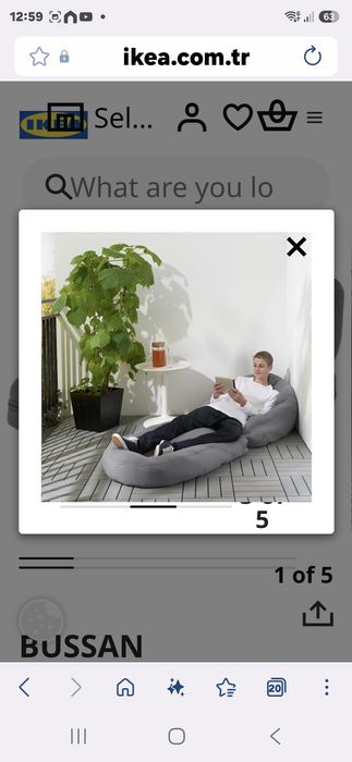 Bean Bag IKEA BUSSAN – Fotoliu + Șezlong 2 în 1