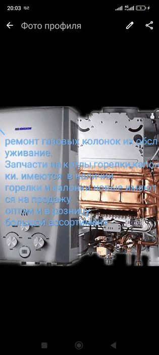 Ремонт газовых колонок ,горелок,катлов