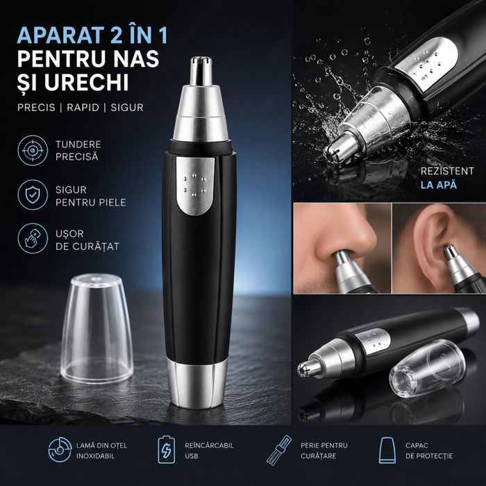 Aparat de tuns parul din nas si urechi Ofera 1+1 gratuit