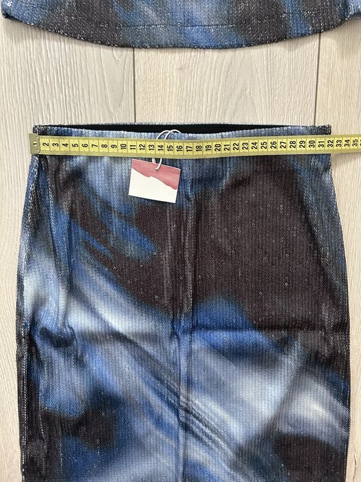 Compleu Jimmy Key XS, bluză + fustă midi cu paiete, nou cu etichetă