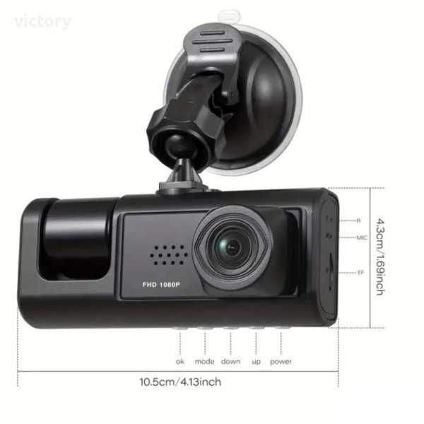 Видеорегистратор с 3 Камери G-Sensor Full HD Нощно Виждане Cobra