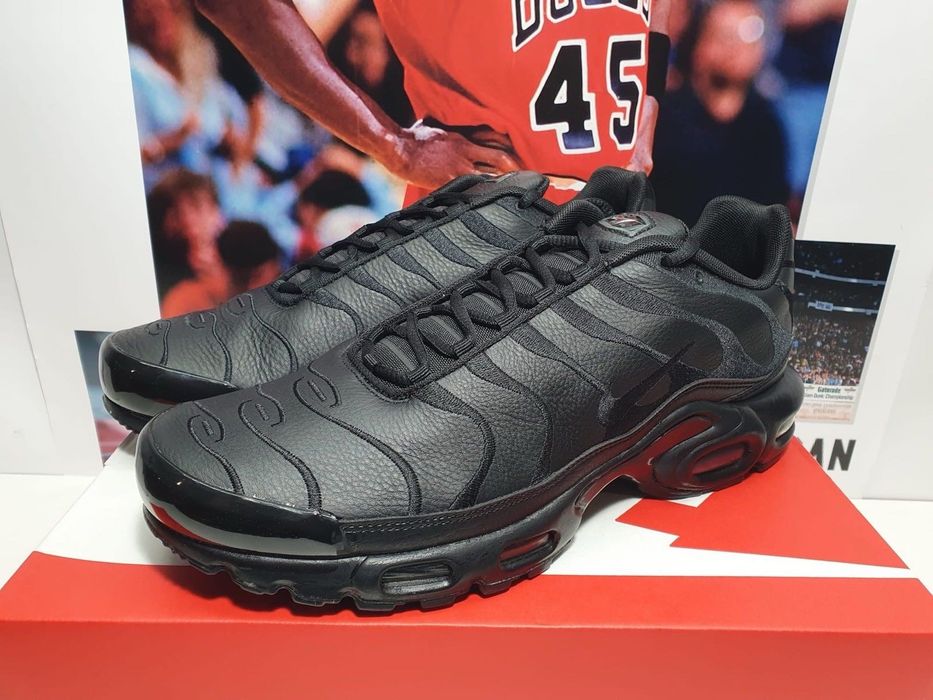 !ПРОМО! Nike Air Max Plus 'TN' Leather | Triple Black | + КУТИЯ