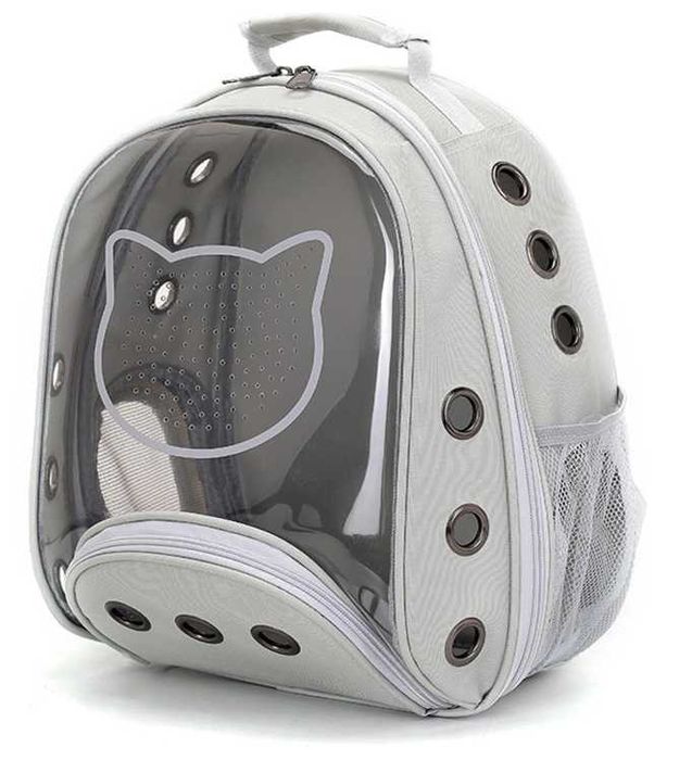 Ghiozdan transport animale companie Pisica Catel, Roz Gri Negru Galben