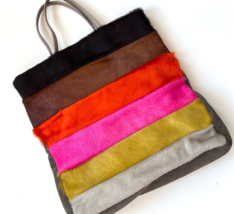 Maliparmi цветна различна чанта от естествена кожа и косъм