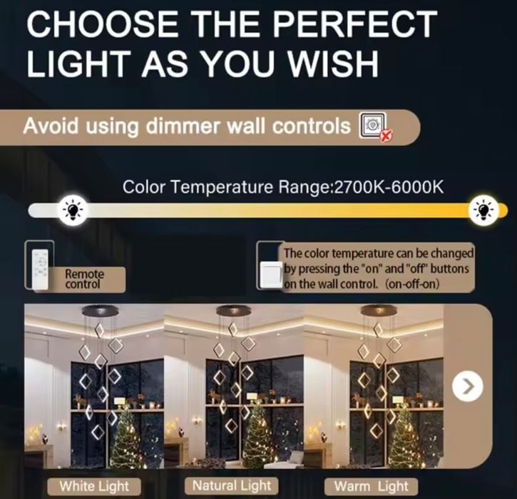 Висящи черни квадрати 86W 9 глави визящи до 3 м. за висок таван