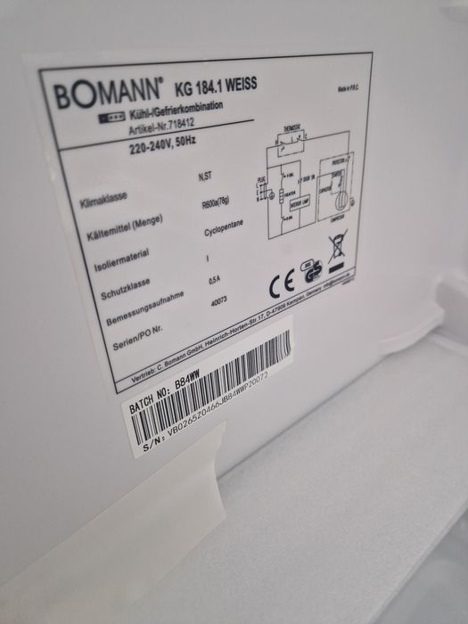 Хладилник с фризер Bomann A++
