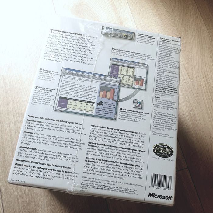Microsoft Office 4.2 1994 retail pack FOARTE RAR pentru COLECTIE