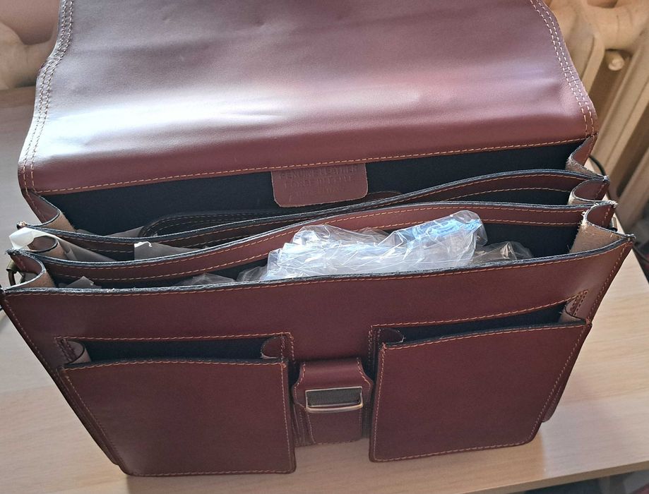 Чанта луксозна от естествена кожа (мъжка)