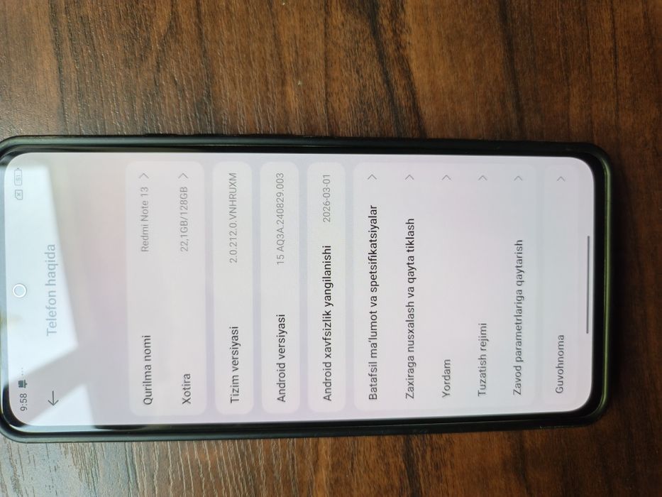Redmi note 13 6ga 128talik